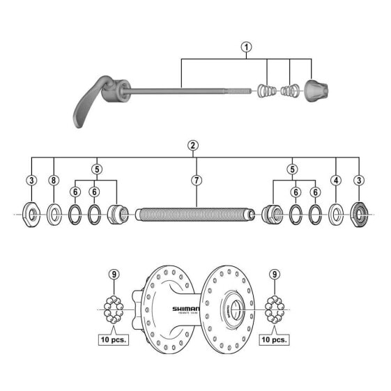 SHIMANO HB-M495 Hub Cone & Bearing