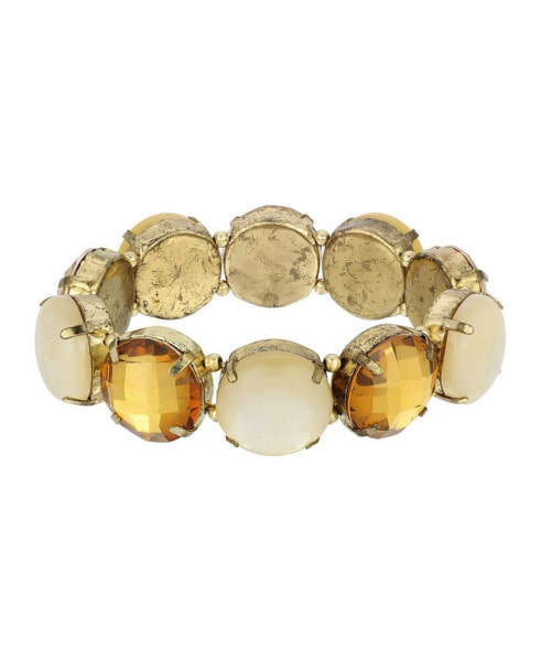 Light Topaz Leaf Stretch Bracelet