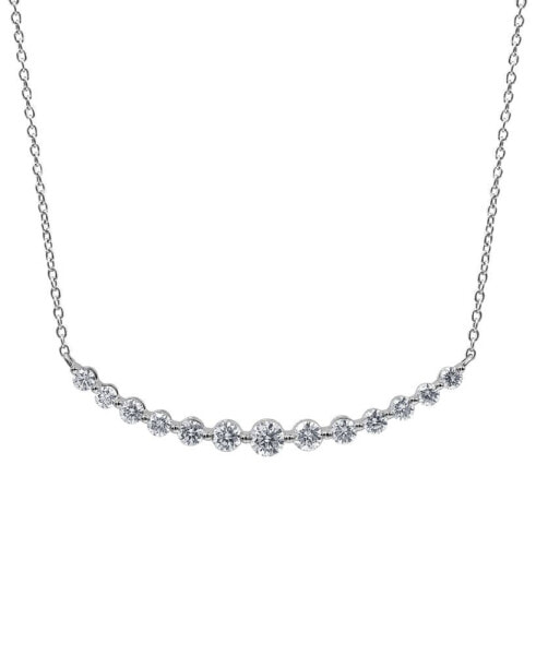 Badgley Mischka lab Grown Diamond Curved Bar Collar Necklace (1 ct. t.w.) in 14k White Gold, 16" + 2" extender