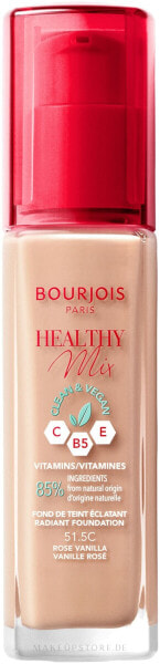 Bourjois Healthy Mix Clean & Vegan Foundation - Feuchtigkeitsspendende Foundation 51.5C - Rose Vanilla