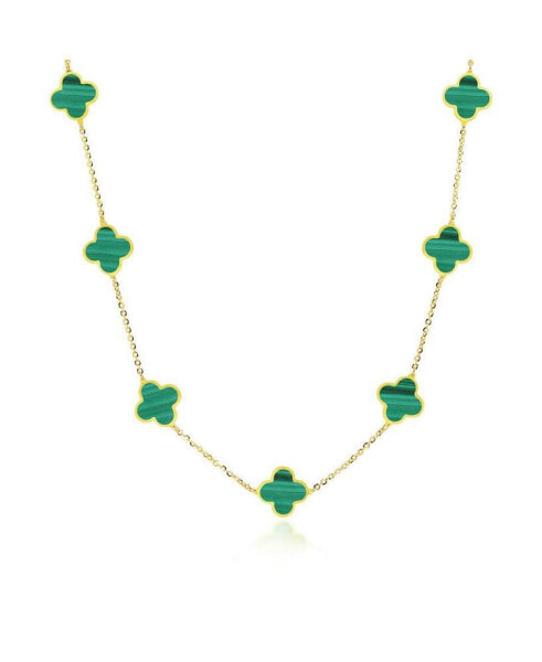 The Lovery small Malachite Clover Necklace