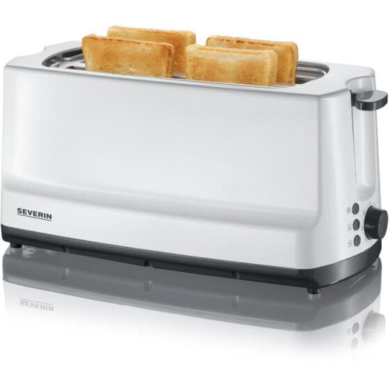 SEVERIN AT2234 Toaster, 2 lange Schlitze fr 4 Scheiben: Toasten, Auftauen und Aufwrmen, Untersttzung fr Gebck, Selbstzentrierung