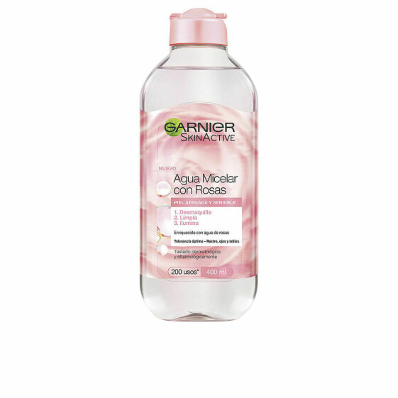 Мицеллярная вода для снятия макияжа Garnier Skinactive Agua Rosas Розовая вода 400 ml