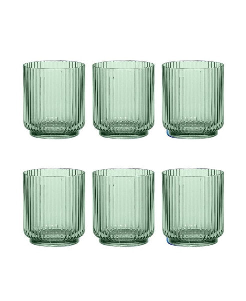 Mesa Double Old Fashion 6-Piece Premium Acrylic Glass Set, 15 oz