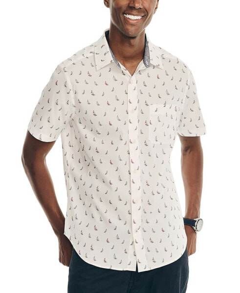 Men's Classic-Fit Sailboat Print Short-Sleeve Shirt