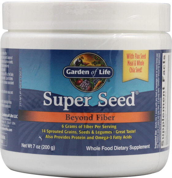 Garden of Life Super Seed Клетчатка и цельные семена чиа и льняное семя 200 г