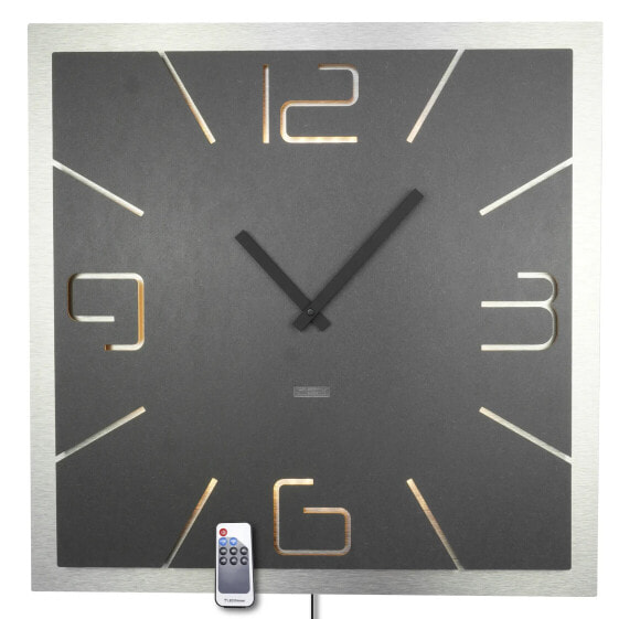 LED Wanduhr Design Metall ECKIG XXL 56cm