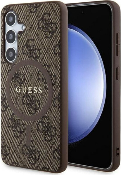 Guess Guess GUHMS24SG4GFRW S24 S921 brązowy/brown hardcase 4G Collection Leather Metal Logo MagSafe