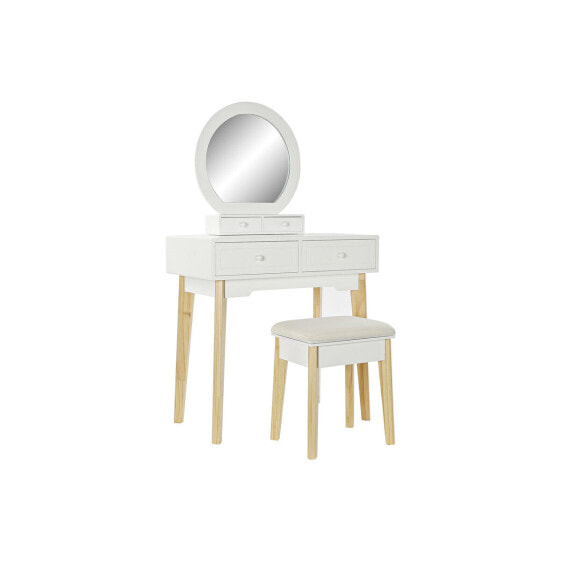 Туалетный столик DKD Home Decor Белый Натуральный Зеркало Деревянный MDF 75 x 40 x 129 cm