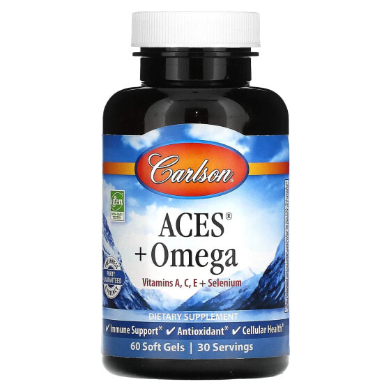 БАД для здоровья рыбий жир и Омега 3, 6, 9 Carlson ACES + Omega, 180 капсул