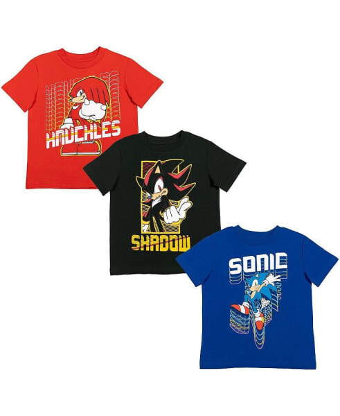 Toddler Boys Sonic The Hedgehog 3 Pack T-Shirts Sonic/Knuckles/Shadow