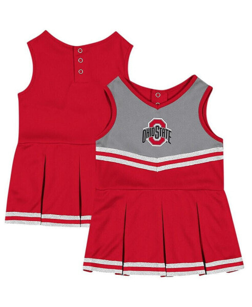 Girls Infant Scarlet Ohio State Buckeyes Time For Recess Cheer Dress