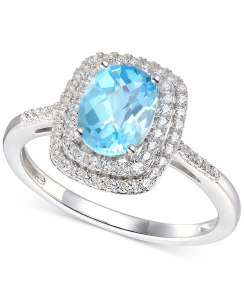 Кольцо Macy's Blue Topaz & Diamond