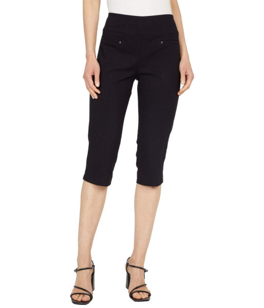 Elliott Lauren 291433 Women Stretch Pull-On Capri Pants Pocket Detail Black 8 26