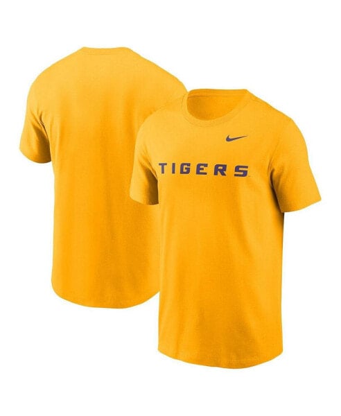 Men's Gold LSU Tigers Primetime Evergreen Wordmark T-Shirt