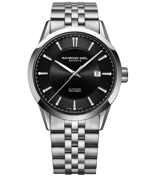 Men's Swiss Automatic Freelancer Stainless Steel Bracelet Watch 42mm