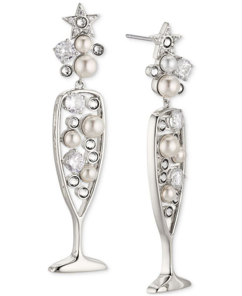 by Nadri Crystal & Imitation Pearl Champagne Drop Earrings