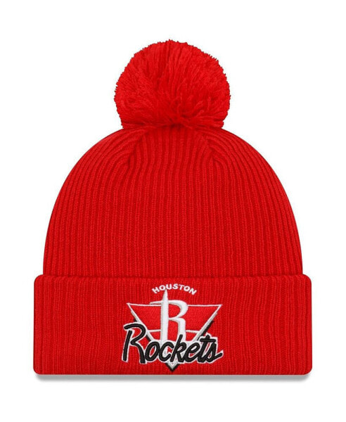 Men's Red Houston Rockets 2021 NBA Tip-Off Team Color Pom Cuffed Knit Hat