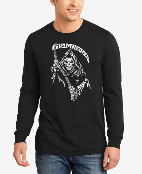 Men's Grim Reaper Word Art Long Sleeve T-shirt