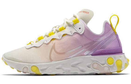 Кроссовки женские Nike React Element 55 低бан бело-фиолетового оттенка