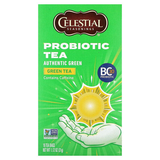Чай Celestial Seasonings аутентичный пробиотический зелёный чай 16 пакетиков 31 г