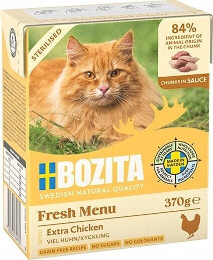 Bozita Bozita Sterilised z Extra Kurczakiem kawałki w sosie kartonik 370g