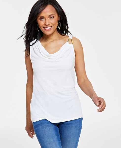 Women's O-Ring Cowlneck Top, Created for Macy's