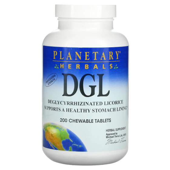 Добавка жевательная Planetary Herbals DGL (деглицирризинат лакрицы), 200 таблеток