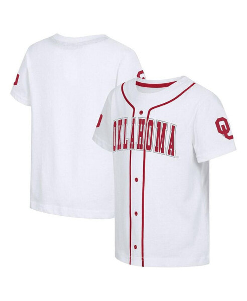 Toddler Boys and Girls White Oklahoma Sooners Buddy Baseball T-shirt