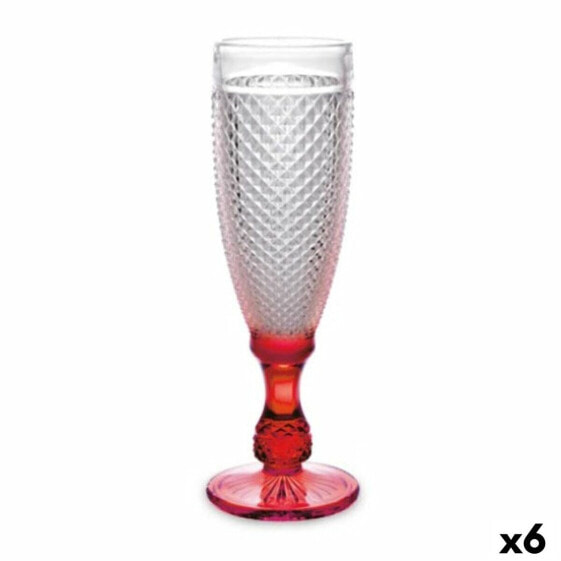 Бокал для шампанского Бриллиант Красный Прозрачный Cтекло 185 ml (6 штук)