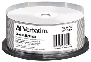 Verbatim DataLifePlus, 50 GB, BD-R, Spindle, 25 pc(s)