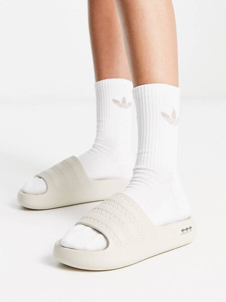 adidas Originals Adilette Ayoon sliders in oatmeal