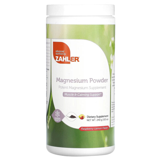 Magnesium Powder, Raspberry-Lemon, 8.5 oz (240 g)