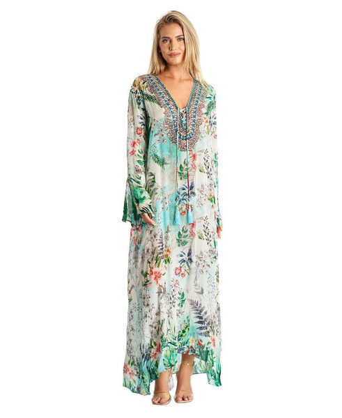 Women's Maxi Long Sleeves Kaftan Dress