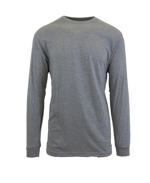 Men's Egyptian Cotton-Blend Long Sleeve Crew Neck Tee