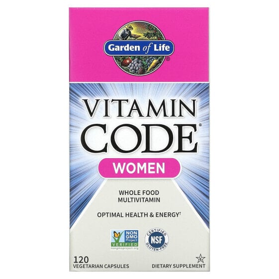 Витаминный комплекс Garden of Life, Vitamin Code, Whole Food Multivitamin for Women, 120 вегетарианских капсул