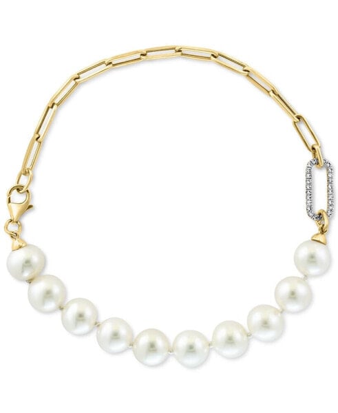 Браслет из перлов и алмазов eFFY® Pearl & Diamond 14k Gold