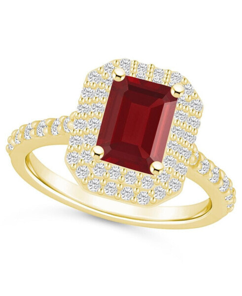 Кольцо Macy's Garnet Diamond Halo R894