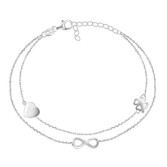 Double BRC34W silver charm bracelet