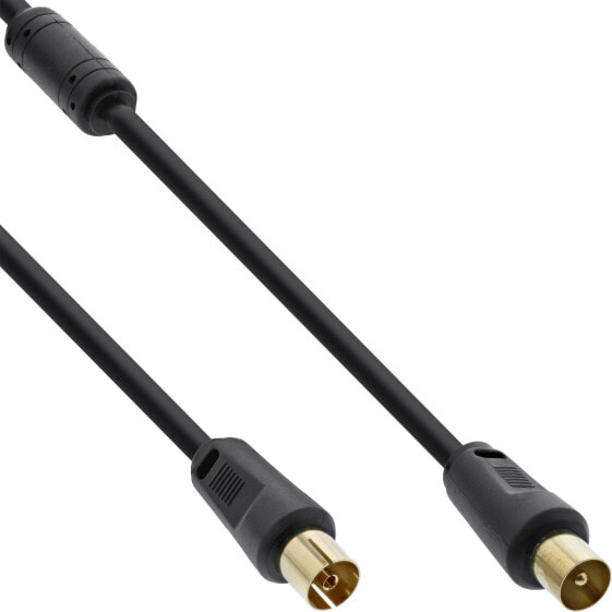 InLine Antenna Cable 2x shielded >85dB black 0.5m