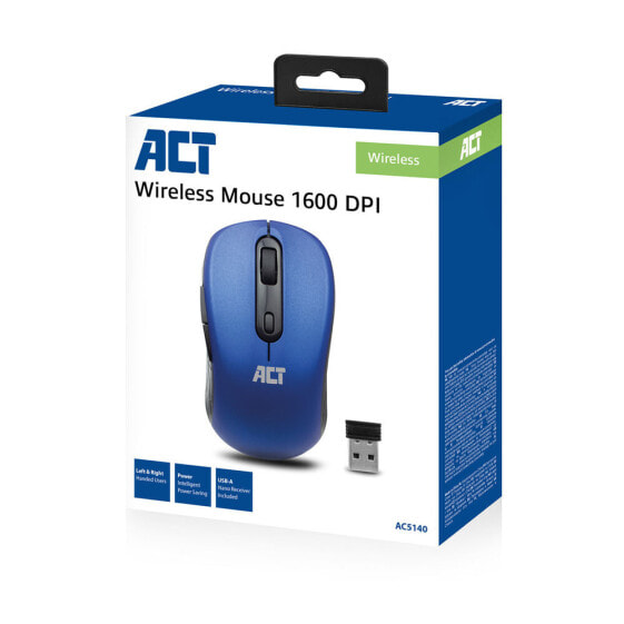 ACT AC5140 - Right-hand - Optical - RF Wireless - 1600 DPI - Blue