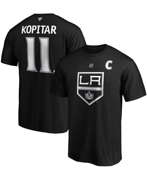 Футболка мужская Fanatics Los Angeles Kings с именем и номером игрока Anze Kopitar (черная)