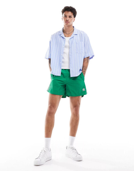 adidas Originals adicolor classics 3 stripe sprinter shorts in green