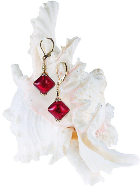 Gorgeous Indian Summer earrings with 24 carat gold in Lampglas ERO6 pearls