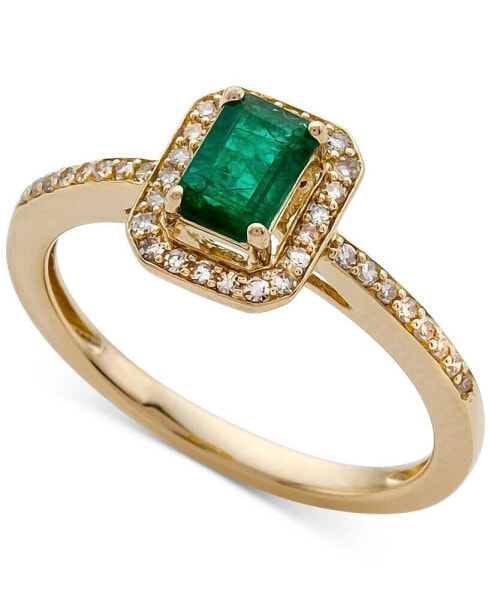 Sapphire (1/2 ct. t.w.) & Diamond (1/5 ct. t.w.) Ring in 14k Gold (Also Available in Emerald)