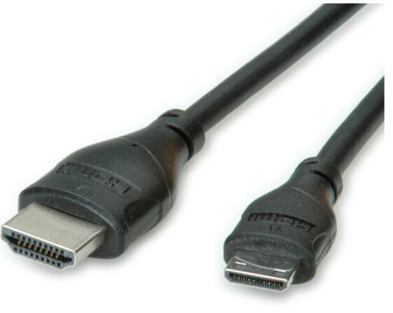 Кабель HDMI высокой скорости с Ethernet ROLINE HDMI Type A M - HDMI Type C M 0,8 м (1920 x 1080 пикселей) черный