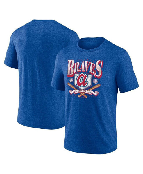 Men's Heather Royal Atlanta Braves Home Team Tri-Blend T-Shirt