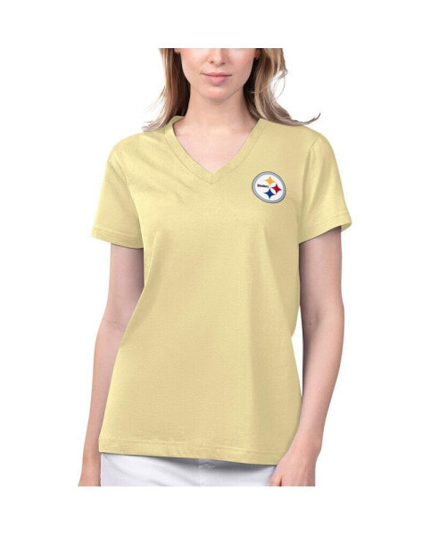 Women's Gold Pittsburgh Steelers Game Time V-Neck T-shirt