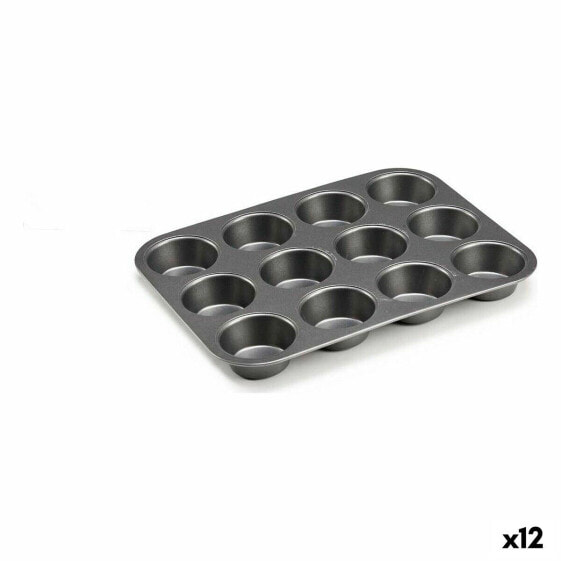 Форма для выпечки Темно-серый Металл Углеродистая сталь 20 x 2 x 26 cm (12 штук)