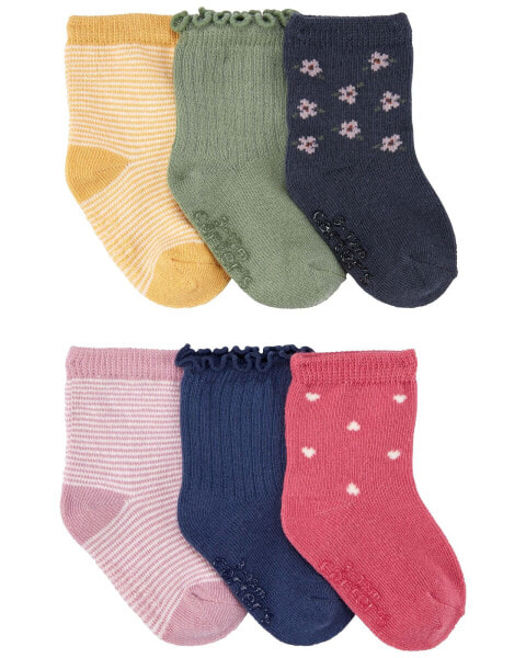 Baby 6-Pack Crew Socks 0-3M